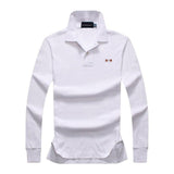 Top quality 2019 Autumn Men's long sleeve polos shirts 100% cotton XS-4XL casual solid color mens polos shirts fashion mens tops