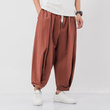 Sincism Store Men's Wide Wide Trousers Chinese Style Casual Harem Pants 2019 Autumn Solid Color Oversize Man Pants Plus Size 5XL