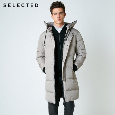 SELECTED 2019 New Winter Down Jacket Men's Zipper and Hat Casual Parka Clothes Medium-Long Coat  S | 418412503