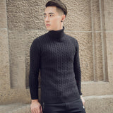 2020 Fall Winter Thick Warm Cashmere Sweater Men Turtleneck Men Brand Mens Sweaters Slim Fit Pullover Men Knitwear Double collar