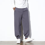 Sinicism Store 5XL Cotton Linen Harem Pants Men Jogger Pants Male Trousers Chinese Traditional Cloths Belts Plus Size